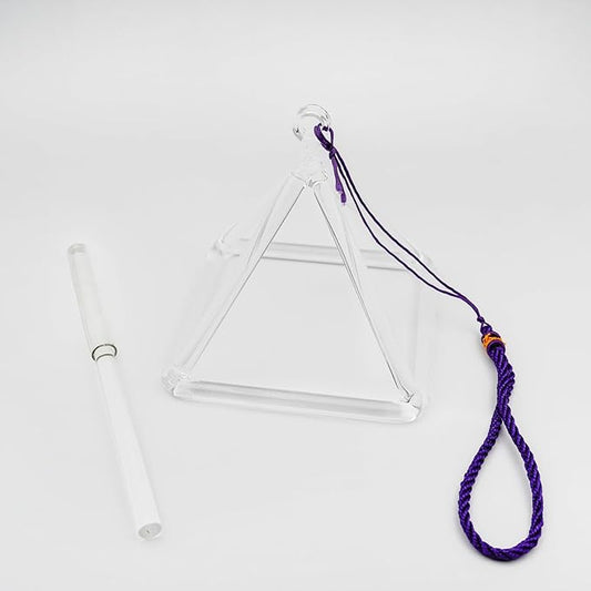 5 Inch Clear Quartz Crystal Singing Pyramid Healing Musical Instrument For Sound Healing Meditation With Crystal Singing Bowl Striker