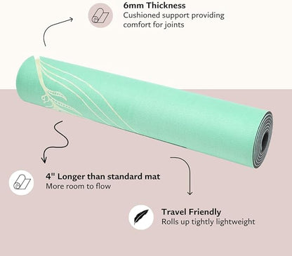 Shakti Warrior TPE Yoga Mat - Artist Designed, Premium eco friendly mats, Non Slip, Non toxic, Great For Regular & Hot Yoga, Pilates and Workouts (72 inch x 24 inch x 6mm thick)