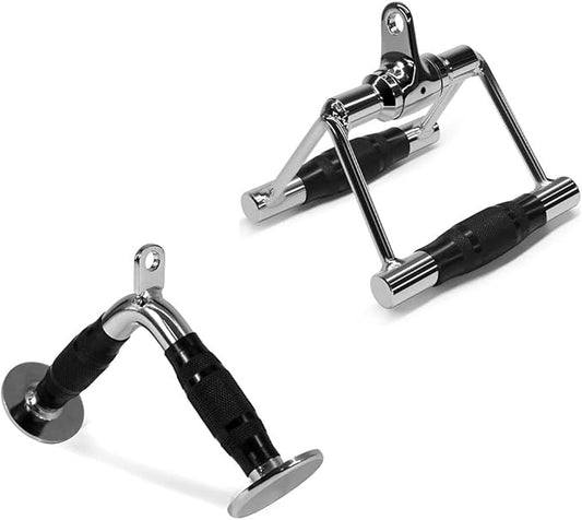 Yes4All Cable Machine Attachment, Tricep Straight Bar, V Bar, LAT Pulldown Attachments/Accessories Load 880lbs for Home Gym