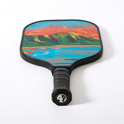 HELIOS Hawaii Pickleball Paddle Set of 2 – O'ahu | Includes Pipeline & Diamond Head Paddles | Particle-Printed Fiberglass Surface with 13mm Reactive Honeycomb Core | 8oz, Beginner Set for Control
