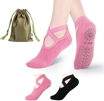 BKP Yoga Socks For Women,Non slip Grip Pilates Socks Suitable For Ballet,Plasticity,Dance,Home,Training
