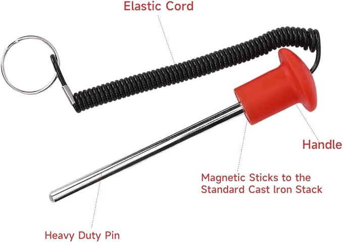 Magnetic Weight Pin, Universal Weight Stack Pin with Pull Rope, Gym Pin for Strength Training Equipment Lifting Machine, Drop Set Pins Gym for Commercial Gym or Home Gym