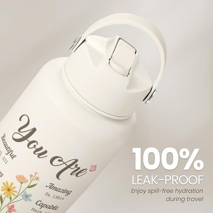 Christian Gifts for Women, Inspiration Water Bottle 32oz Stainless Steel Insulated with Lid, Religious Gifts for Mom Friends Ladies on Birthday Mother's Day Christmas