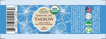 US Organic 100% Pure Yarrow Essential Oil, USDA Certified Organic, Steam Distilled, Achillea Millefolium, Therapeutic Grade, Calming & Soothing, Skin Care & Aromatherapy, Sourced from Bulgaria (5 ml)