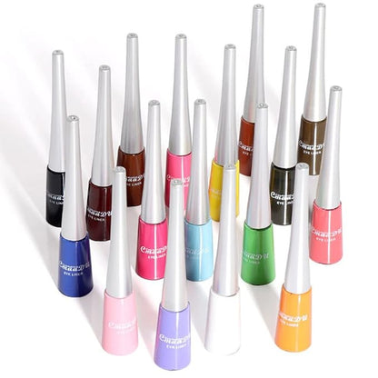 evpct 2Pcs Black Brown Liquid Eyeliner Colorful Set Waterproof Colored Color Eye Liners for Women Stamps Shapes for Eyes delineadores de colores para ojos delineador de ojos contra el agua 06&13