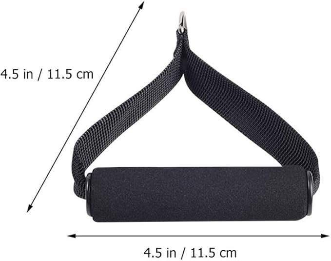 Garneck 4pcs Resistance Band Handles Plastic D Ring Exercise Strap Foam Handle Band Fitness Equipment for Home Gym Overhead Strength Training Stretching Black