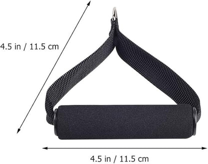 Garneck 4pcs Resistance Band Handles Plastic D Ring Exercise Strap Foam Handle Band Fitness Equipment for Home Gym Overhead Strength Training Stretching Black