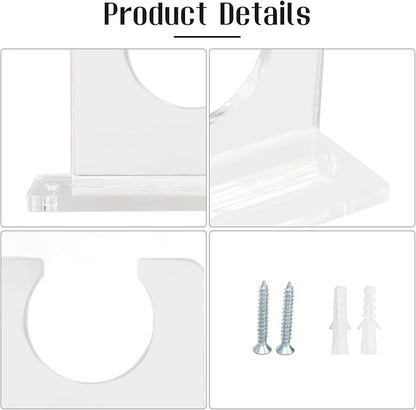 2Pcs Baseball Bat Holder Wall Mount, 10cm/3.9in Vertical Display Rack - Sturdy Acrylic Bat Hanger for Baseball & Softball Bats, Space-Saving Sports Decor
