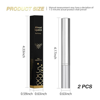 2Pcs Black Honey Lipstick Tinted Lip Balm, Sheer Hydrating Lip Stain for All Skin Tones, Natural Lightweight Lips Gloss Makeup for Women, Vegan & Cruelty-Free