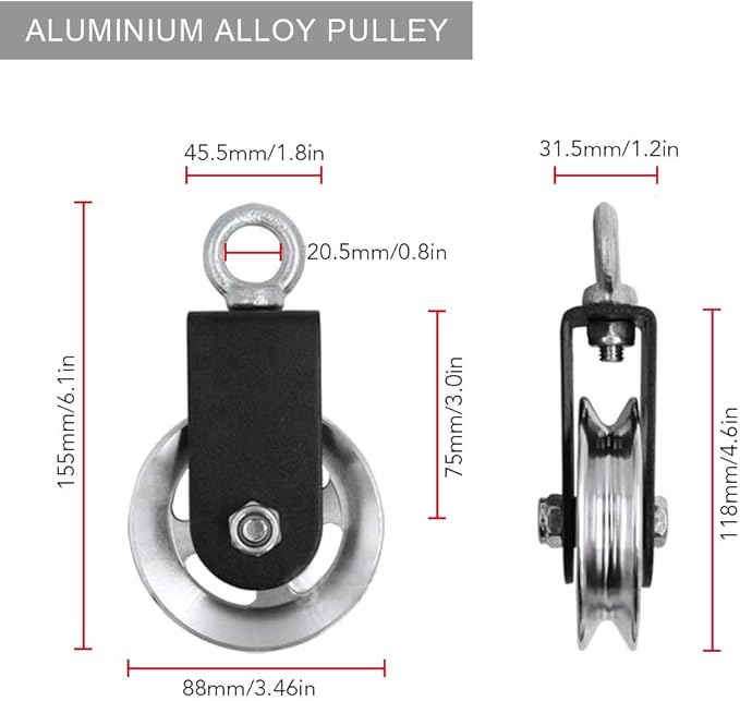 ZJchao Pulley System Gym, Fitness Pulley Cable System Cable Pulley System Gym Pulley System for Home Gym Cable Pulley System Home Gym for Gym Equipment, Ladder Lift, DIY Home Projects