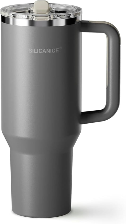 Easy Clean Pro Tumbler - 40 oz Water Bottle with Handle Quick-Disassemble Flip Straw, Leakproof Insulated Stainless Steel, Dishwasher Safe, BPA-Free Gifts for Women & Men