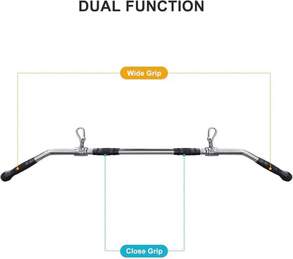 48 Inches Lat Pull Down Bar for Cable Machine, Home Gym System Accessories, Strength Training Handle for Tricep, Back