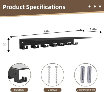 Floating Shelf Organizer Compatible with Tonal Accessories Wall Mount Hanger with Hooks T-Lock Adapters Home Gym Weight Storage Equipment Metal Rack Holder Bracket Hanger Workout Fitness (Classic)