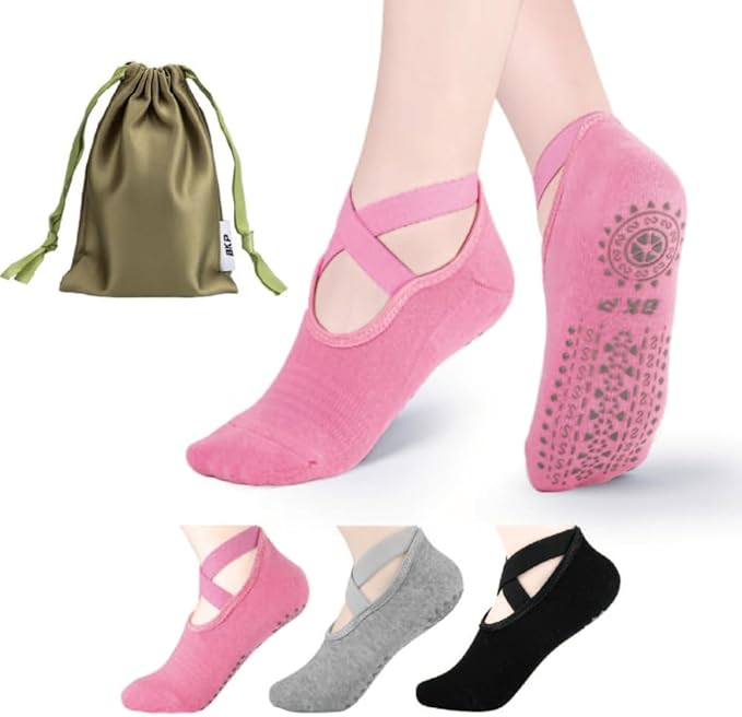 BKP Yoga Socks For Women,Non slip Grip Pilates Socks Suitable For Ballet,Plasticity,Dance,Home,Training