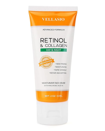 Retinol Collagen Face Moisturizer, Anti Aging Moisturizer for Face, Day & Night Skin Tightening Cream, Anti Wrinkle Cream Women & Men - 60ml