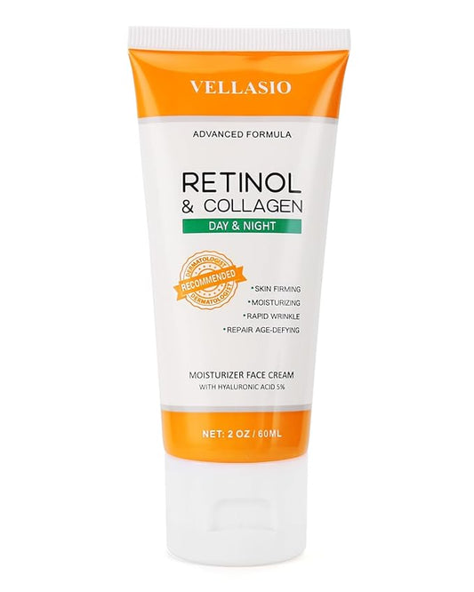 Retinol Collagen Face Moisturizer, Anti Aging Moisturizer for Face, Day & Night Skin Tightening Cream, Anti Wrinkle Cream Women & Men - 60ml