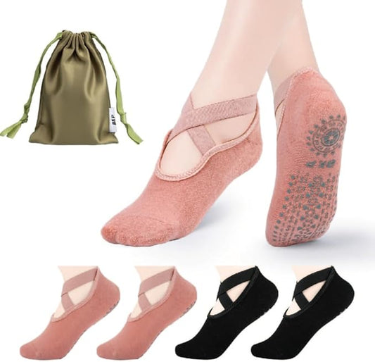 BKP Yoga Socks For Women,Non slip Grip Pilates Socks Suitable For Ballet,Plasticity,Dance,Home,Training