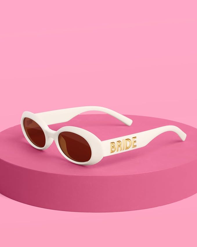 xo, Fetti White + Gold Bride Sunglasses | Bachelorette Party Sunnies, Engagement Decorations, Bridal Shower Accessory, Bach Supplies, Bridesmaid Favors, Bride To Be Gift