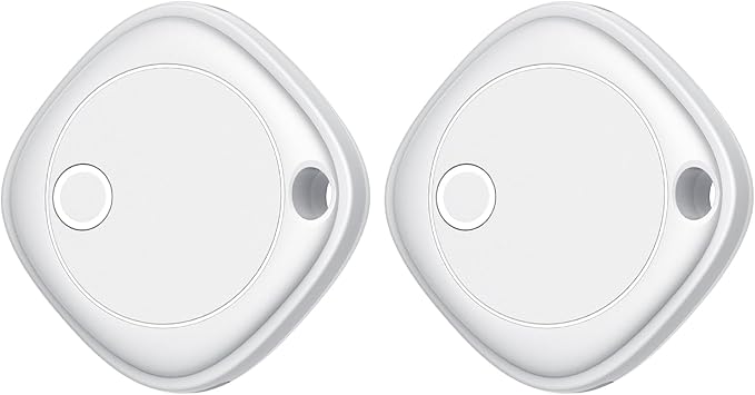 Air Tracker Tags-2 Pack, Bluetooth Tracker Works with Apple Find My APP (iOS Only), Bluetooth Air Tracker Tags and Item Locator for Keys, Bags, Luggage, Pets, Wallet, Replaceable Battery