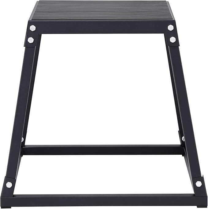 VEVOR Plyometric Jump Box, 18 Inch Plyo Box, Steel Plyometric Platform and Jumping Agility Box, Anti-Slip Fitness Exercise Step Up Box for Home Gym Training, Conditioning Strength Training