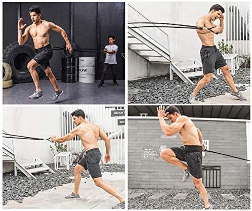 YNXing Dynamic Resistance Trainer for Resistance Training to Improve Strength, Power, and Agility 5m/2m Elastic Cord Set
