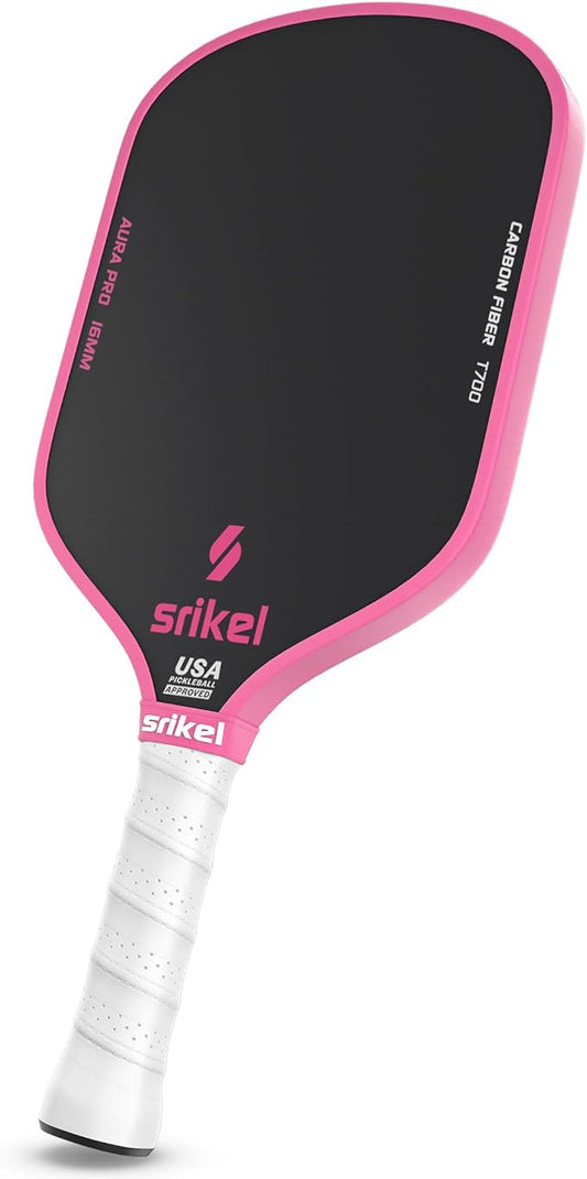 Pickleball Paddles, Raw T700 Carbon Fiber Pickleball Paddle, 16mm Power Polymer Core, Professional Rackets for Great Spin, Control & Precision Shots, USAPA Approved