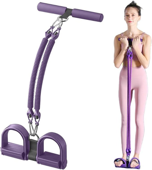 21 Fitness Resistance Bands-4 Tube Pedal Ankle Puller, 2025 New Pedal Resistance Band Stretch Bands, AB Training Auxiliary Device Workout Equipment for Women Men