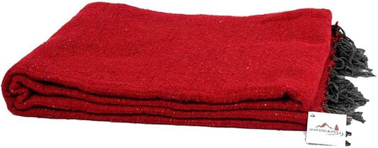 Open Road Goods Solid Color Mexican Yoga Blanket – Large Handwoven Throw for Yoga, Beach, Camping or Home – Soft and Durable Cotton Blend