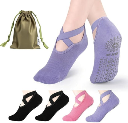 BKP Yoga Socks For Women,Non slip Grip Pilates Socks Suitable For Ballet,Plasticity,Dance,Home,Training