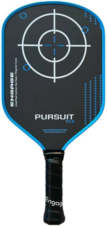 Engage Pursuit V2.0 Pickleball Paddle - Amplified Carbon Surface for Superior Control & Spin with Response+ Polymer Core, USAPA Approved - Designed for Players of Any Skill Level