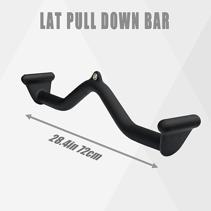 Lat Pull Down Bar T bar Row Attachment, V Bar Tricep Lat Pulldown Attachments, Back Strength Training Bar for Home Gym Exercise Cable Machine Attachments