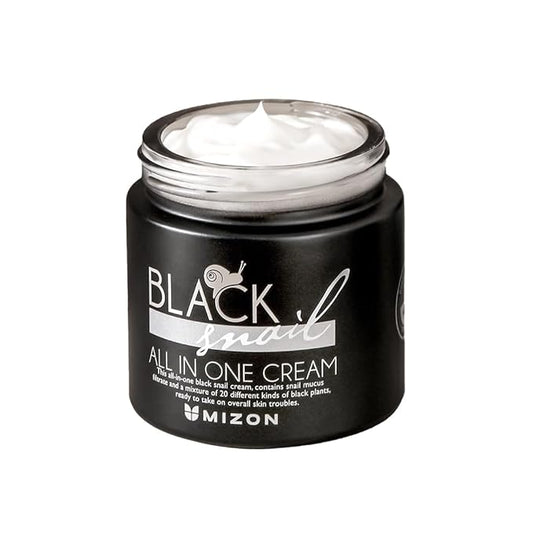 MIZON Black Snail All In One Cream Intensive Korean Skin Care Facial Moisturizing Snail Mucin Extract (2.54 fl oz)