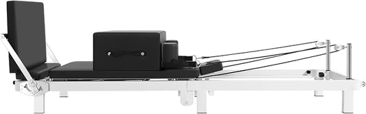 Foldable Pilates Reformer Machine,Extended 88in Metal Frame Pilates Equipment for Home Women Men Use Gym Workout & Advanced and Beginners Users , Dual Resistance System (Spring & Latex Tubes)