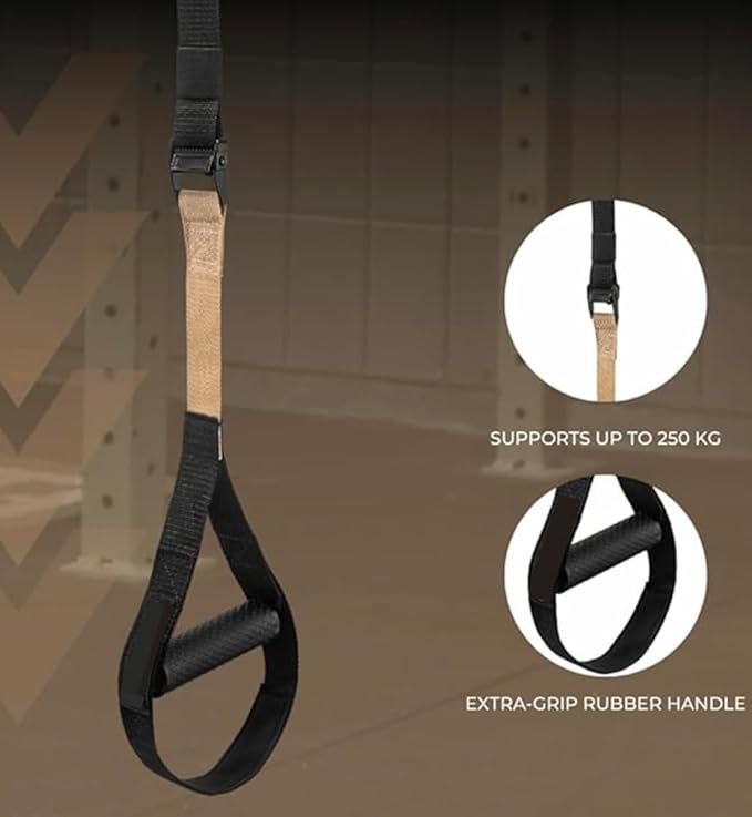 Suspension Trainer | Full Body Workout System | Strength & Resistance Training Kit with Door Anchor, Handles, and Carrying Bag – Perfect for Home, Gym, and Travel