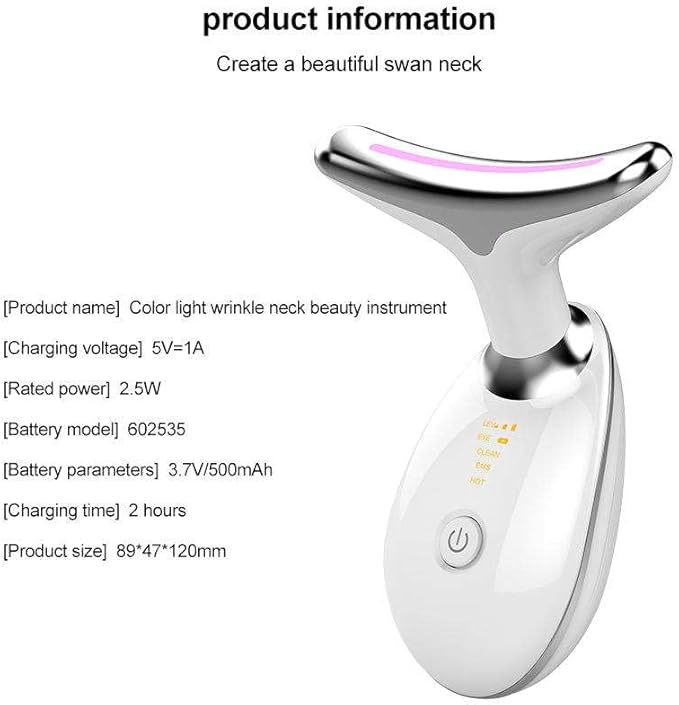 Face Neck Tool for Skin Care, Electric Neck Face Lifting Device for Wrinkle Removal (Black)