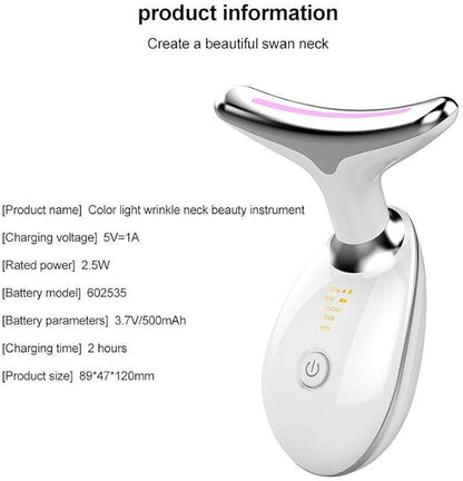 Face Neck Tool for Skin Care, Electric Neck Face Lifting Device for Wrinkle Removal (White)
