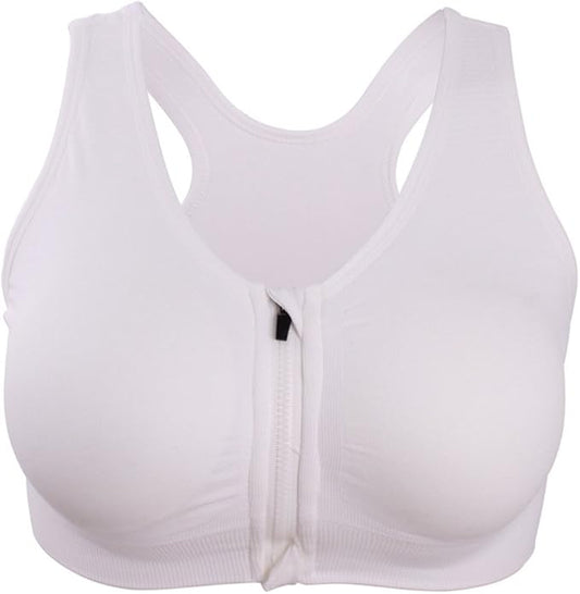 Women's Zipper Front Closure Sports Bra Racerback Yoga Bras