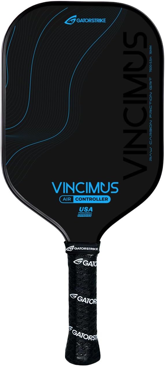 Vincimus Air Controller T600 Pickleball Paddle, T600 Carbon Fiber Pickleball Paddle with Enhance PP Honeycomb 16mm Core, 8.1oz with GatorGrit Face