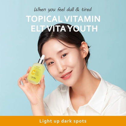 ELT Vita Youth Vitamin C Face Serum 1.69fl.oz.(50ml) | Skin Brightening | Ferulic Acid | Beta-Glucan| Anti-Aging | Dark Spot Remover | Korean Skincare (Pack of 1)