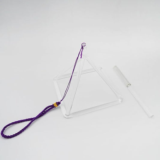 6 Inch Clear Quartz Crystal Singing Pyramid Healing Musical Instrument For Sound Healing Meditation With Crystal Singing Bowl Striker