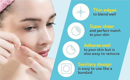 Invisible Salicylic Acid Pimple Patches for Face - Redness Reducing Hydrocolloid Acne Patches, Clear Pimple & Zit Patches for Blind Pimples - Soothing Plus (Clear Patch) (Intensive-36dots-2)