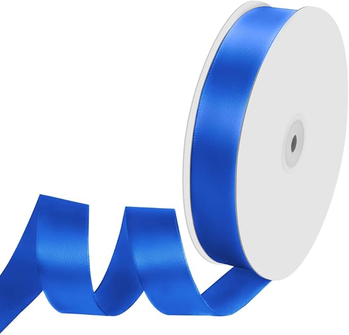 1" Width x 100 Yards Satin Ribbon, Royal Blue Ribbon Perfect for DIY Craft, Bows, Gift Wrapping, Flower Bouquet, Valentine's Day, Christmas and Party Decoration