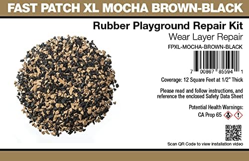 Poured-in-Place Surfacing Repair Kit Fix Rubber Playground (Brown/Black, XL)