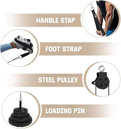 Yes4All Tricep Press Down Cable Machine Attachment Set, LAT Pulldown Attachment, Cable Machine Accessories for Home Gym