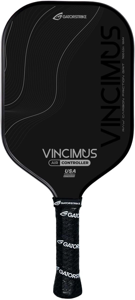 Vincimus Air Controller T600 Pickleball Paddle, T600 Carbon Fiber Pickleball Paddle with Enhance PP Honeycomb 16mm Core, 8.1oz with GatorGrit Face