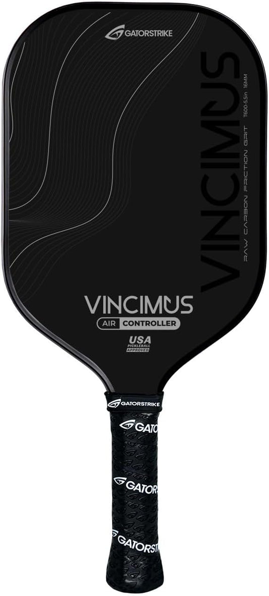 Vincimus Air Controller T600 Pickleball Paddle, T600 Carbon Fiber Pickleball Paddle with Enhance PP Honeycomb 16mm Core, 8.1oz with GatorGrit Face