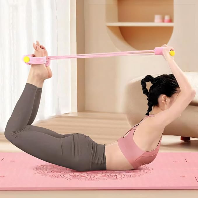 Fitness Resistance Bands-6 Tube, Resistance Bands with Foot Loops, Sit Up Training Band, Upgraded Smart Stirrup Puller,Fitness Pedal Ankle Puller, Pedal Puller Rope