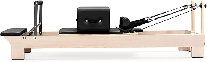 Pilates Reformer, Reformer Pilates Machine – Deluxe Version with Premium Maple Frame, Upgraded Spring System, Comfort Padding & Studio-Quality Glide – Pilates Reformer Set for Home & Studio
