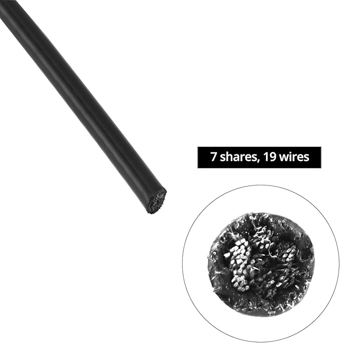 QWORK Fitness Pulley Cable 197 Inch - Adjustable Home Gym Cable Pulley System Replacement, 500lb Capacity Steel Wire Rope for Pulley Machine Accessories