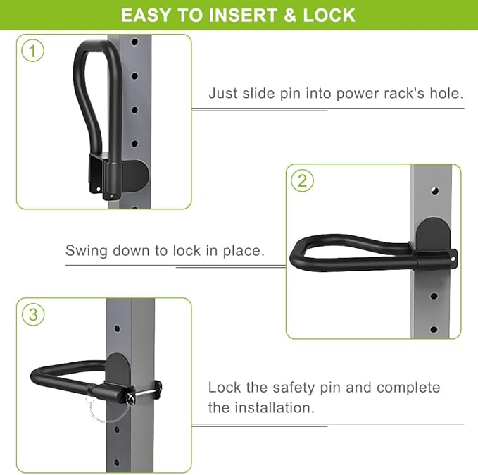 SELEWARE Solid Dip Bar Attachment for 2" x 2" or 3" x 3" with 1", 1/2" or 5/8" Hole Power Cage Squat Rack, Set of 2 Dip Bar Muti-Grip Handles for Strength Training, Double Welding Design